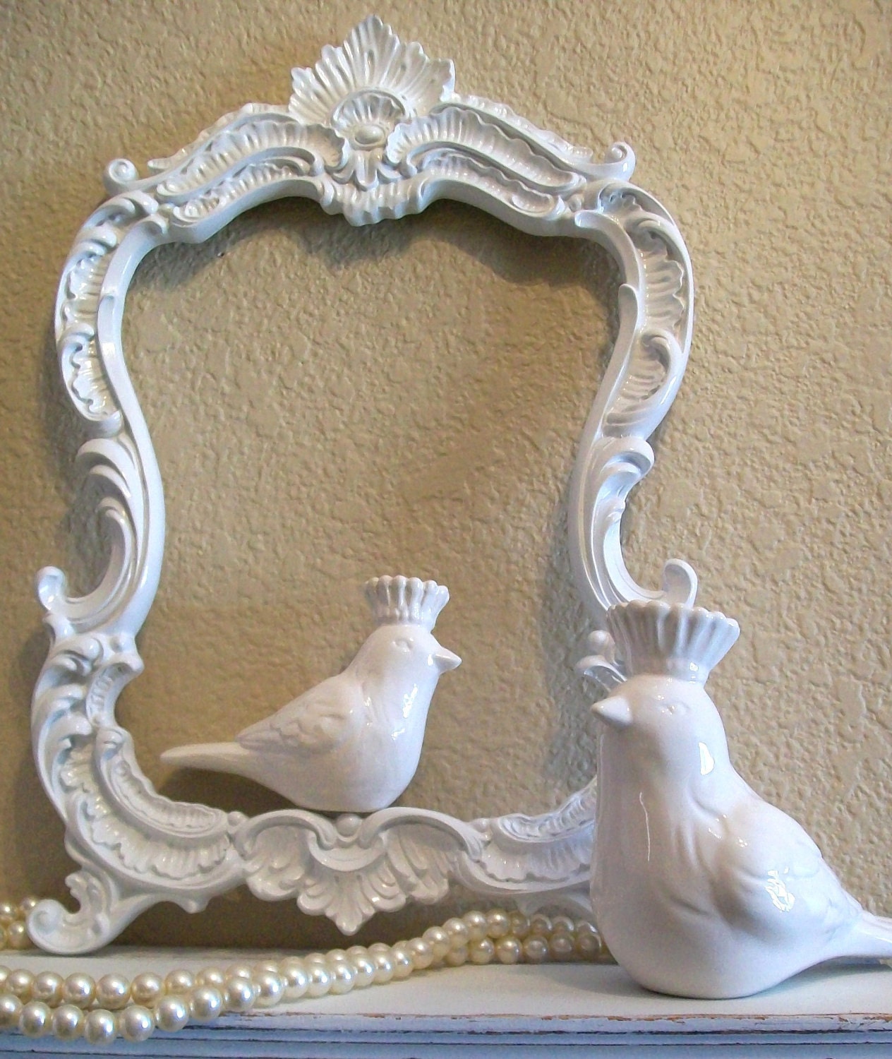 Baroque Ornate Vintage Frame-Photo Frame-8x10-Picture Frame-Shabby Chic-Cottage-Chalkboard-Baroque Frame-White-AnY Color-Open-Nursery-Mirror