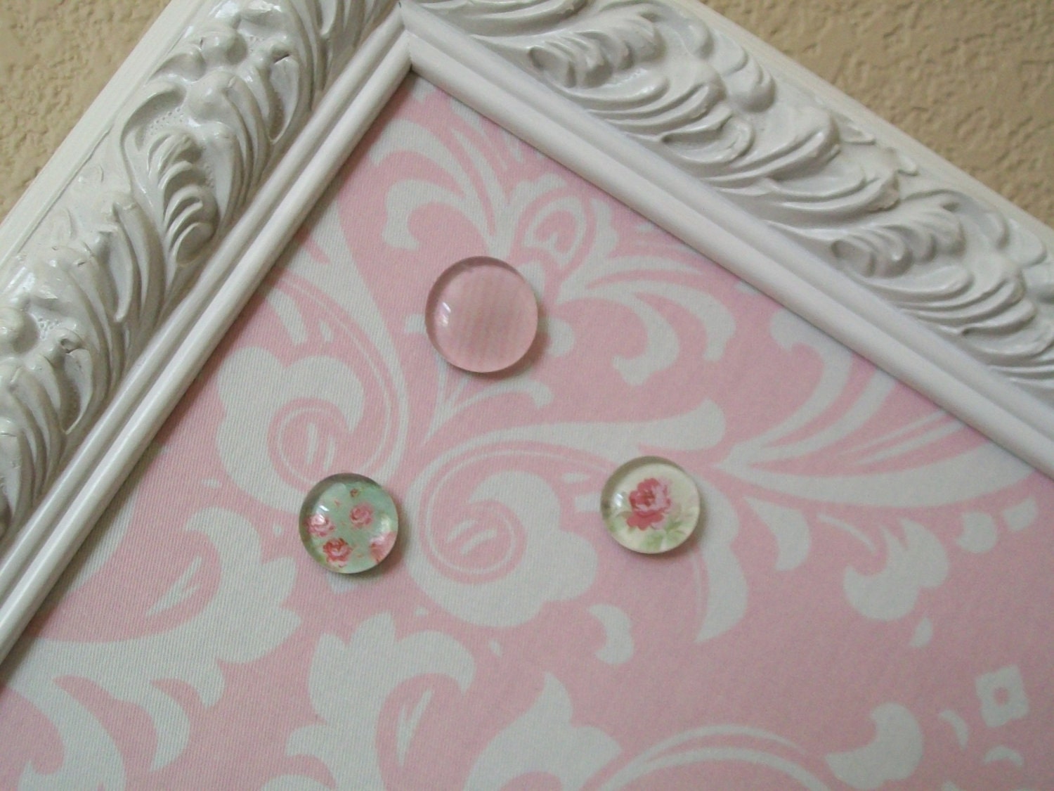 WEDDING SEATING CHART-Pink and White Damask Baroque Ornate Framed Corkboard Magnetic Board-35x27 Magnet Board Nursery Shabby Chic Frames