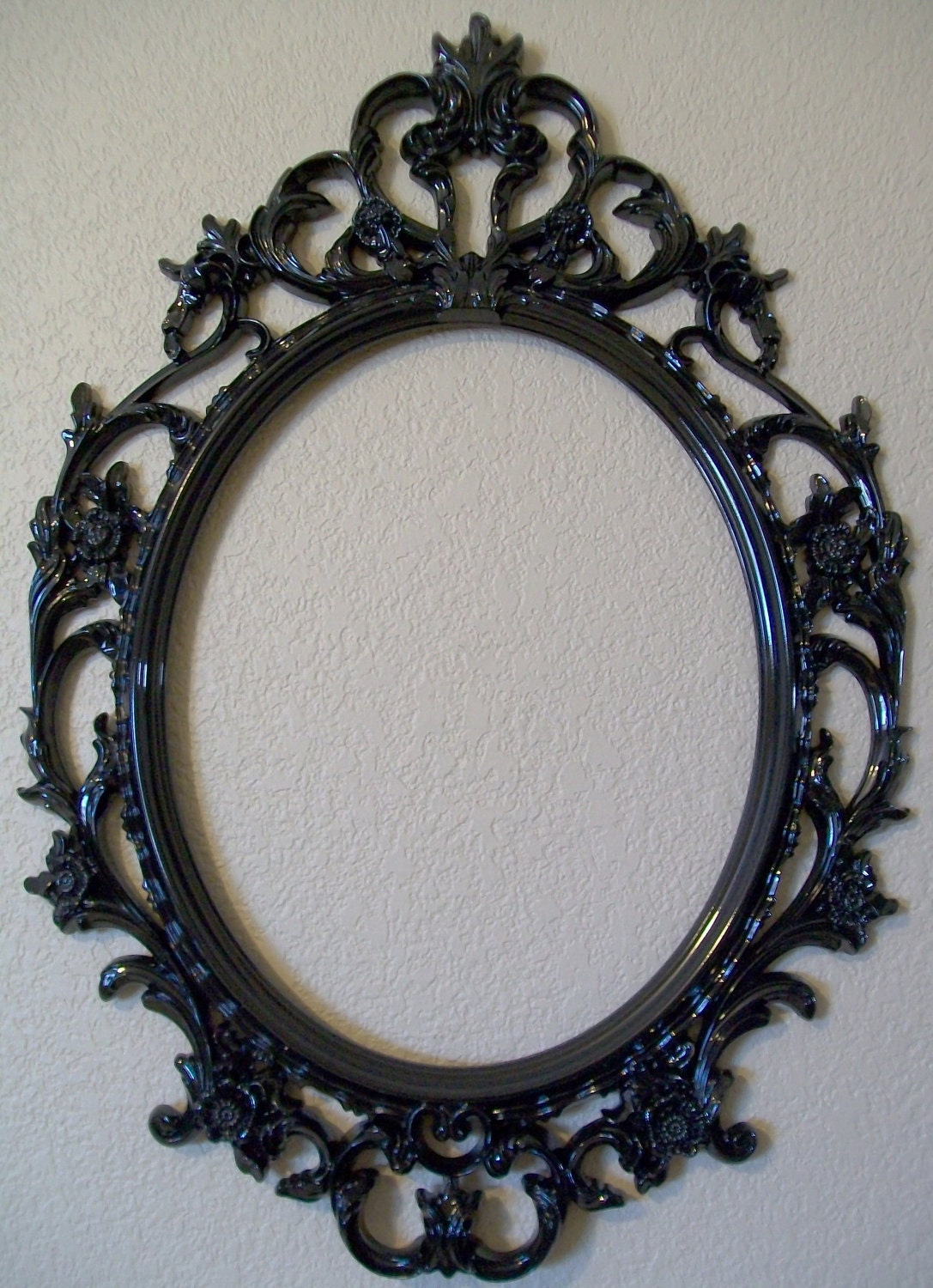 GLOSS BLACK MIRROR Any Color Large Ornate Frame Picture Frame Photo Baby Photos Wedding Photos Family Photos Chalkboard Nursery Wall Mirror