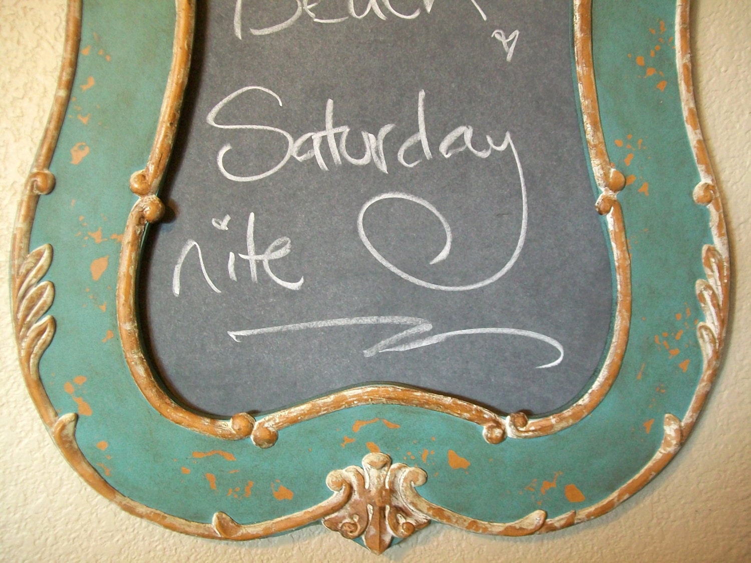 VINTAGE BAROQUE ORNATE Framed Chalkboard Magnet Board Cork Board Memo Wedding Menu Board  Kitchen Chalkboard Any Color Teal