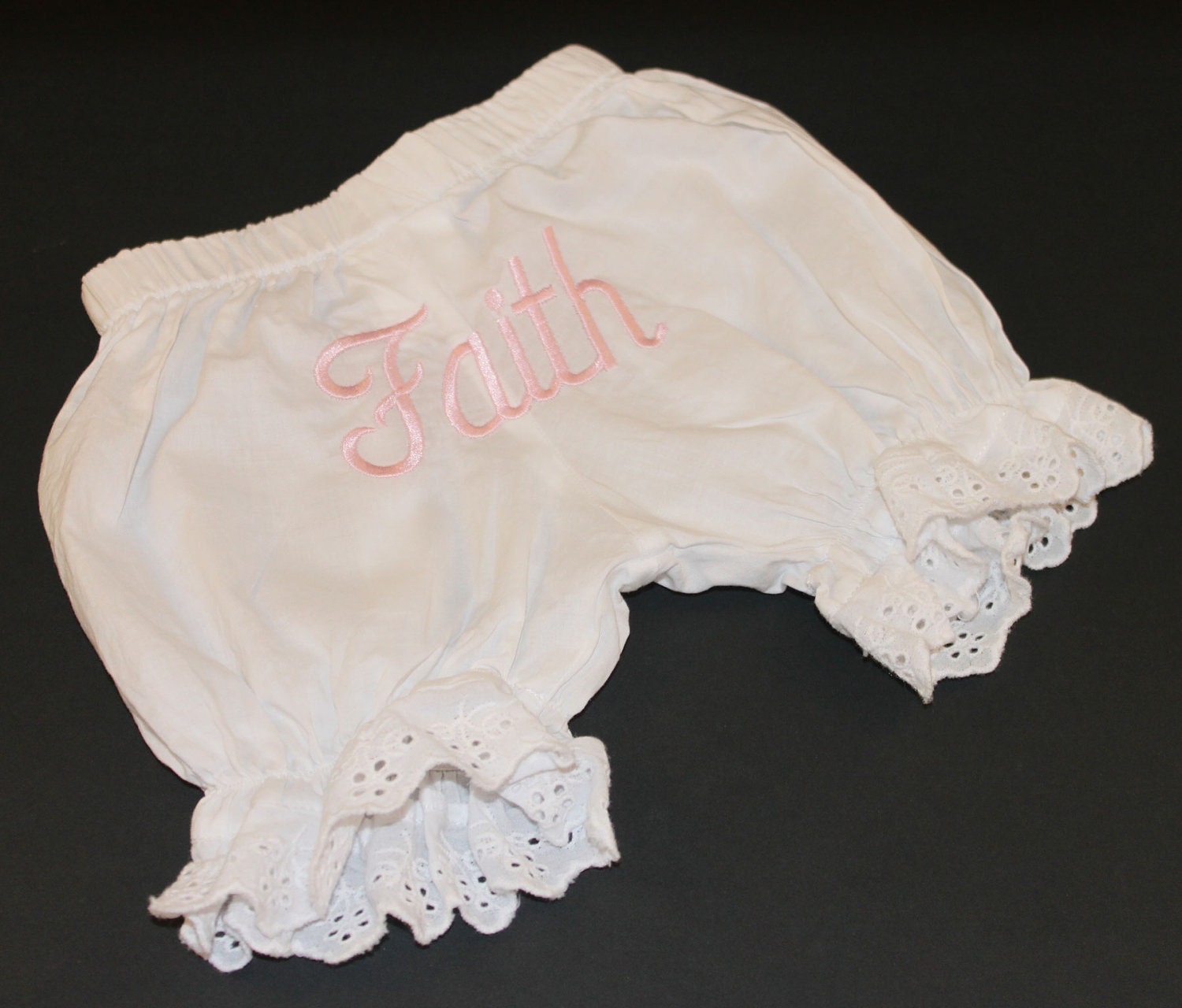 Personalized Name or Three Initials Monogram Embroidered Baby Knicker Bloomer