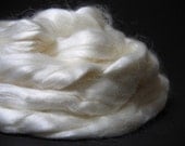 4 ounces, Undyed, Bamboo Combed Top, Roving in Natural Creamy White