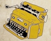 Grunge Typewriter - 8 x 10 - Illustration Print