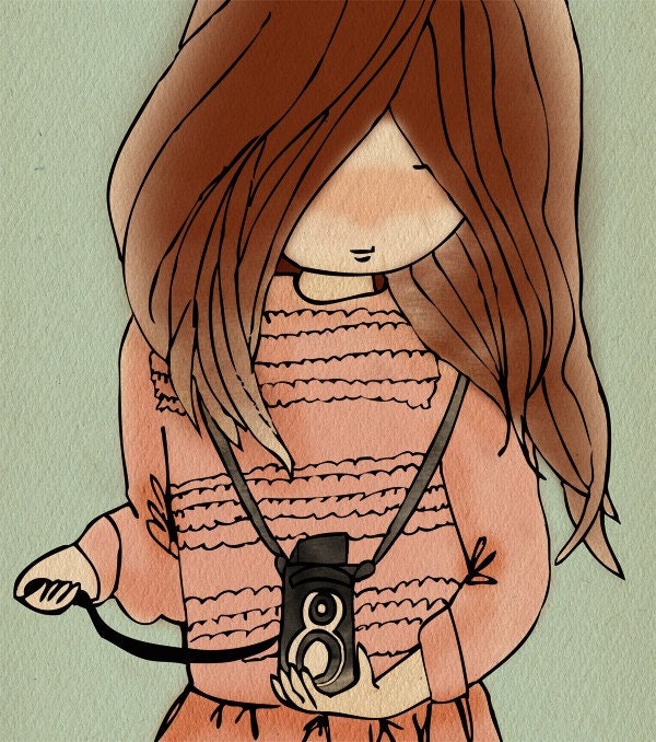 The Photographer - 5 x 7 Illustration Print