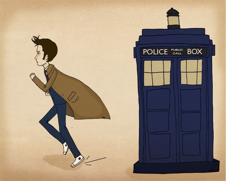 The Little Blue Box - 5 x 7 Illustration Print