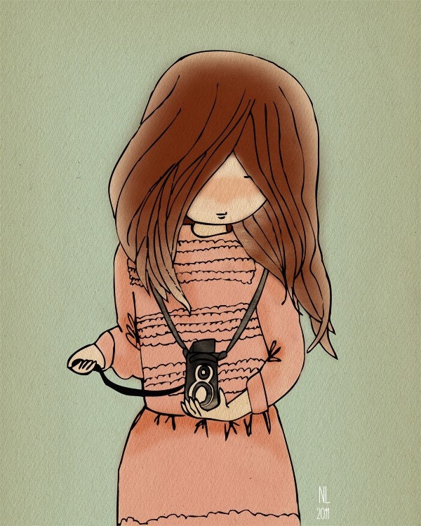 The Photographer - 5 x 7 Illustration Print