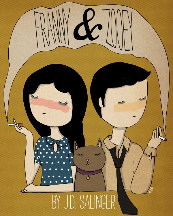 Franny and Zooey - 5 x 7 Illustration Print