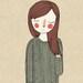 Green Sweater  - 5 x 7 Illustration Print