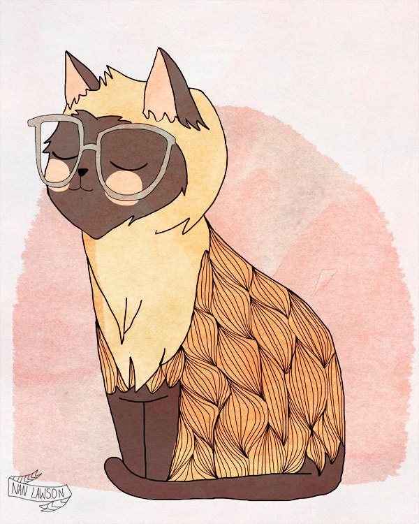 Hip Cat - 5 x 7 Illustration Print