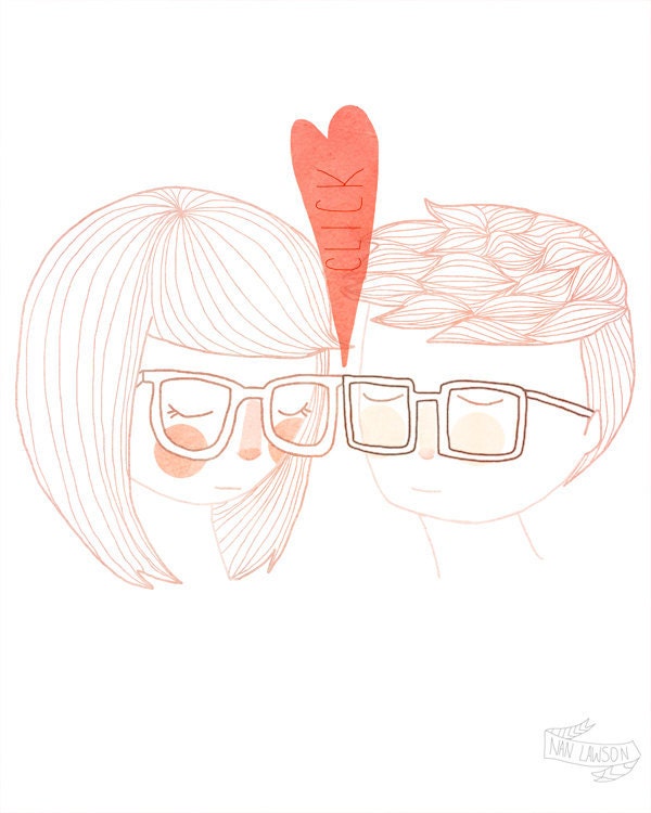 Nerd Kiss - 8 x 10 Illustration Print