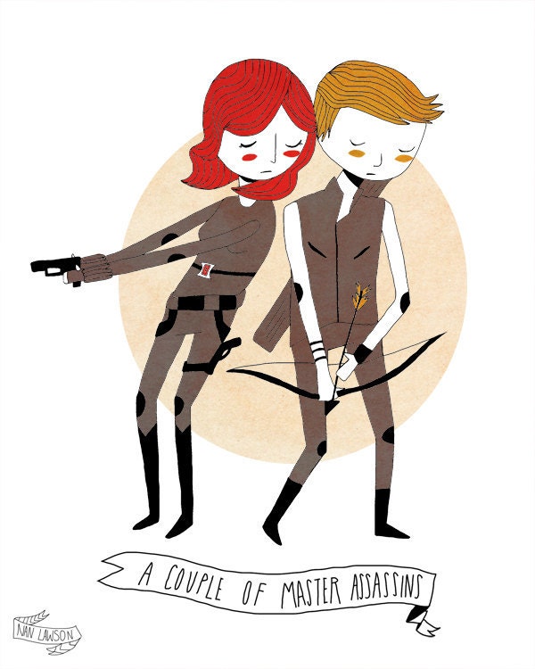 A Couple of Master Assassins - 5 x 7 Illustration Print