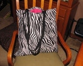 Shopping Cart cover, high chair cover, Black and white Zebra with hot pink for girl with matching bag