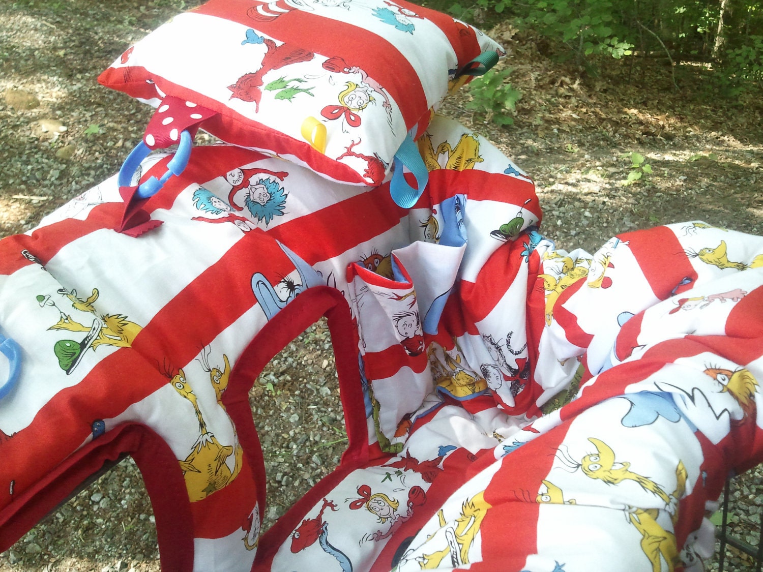 Shopping Cart Cover and High Chair Cover in Dr. Seuss, neutral boy or girl