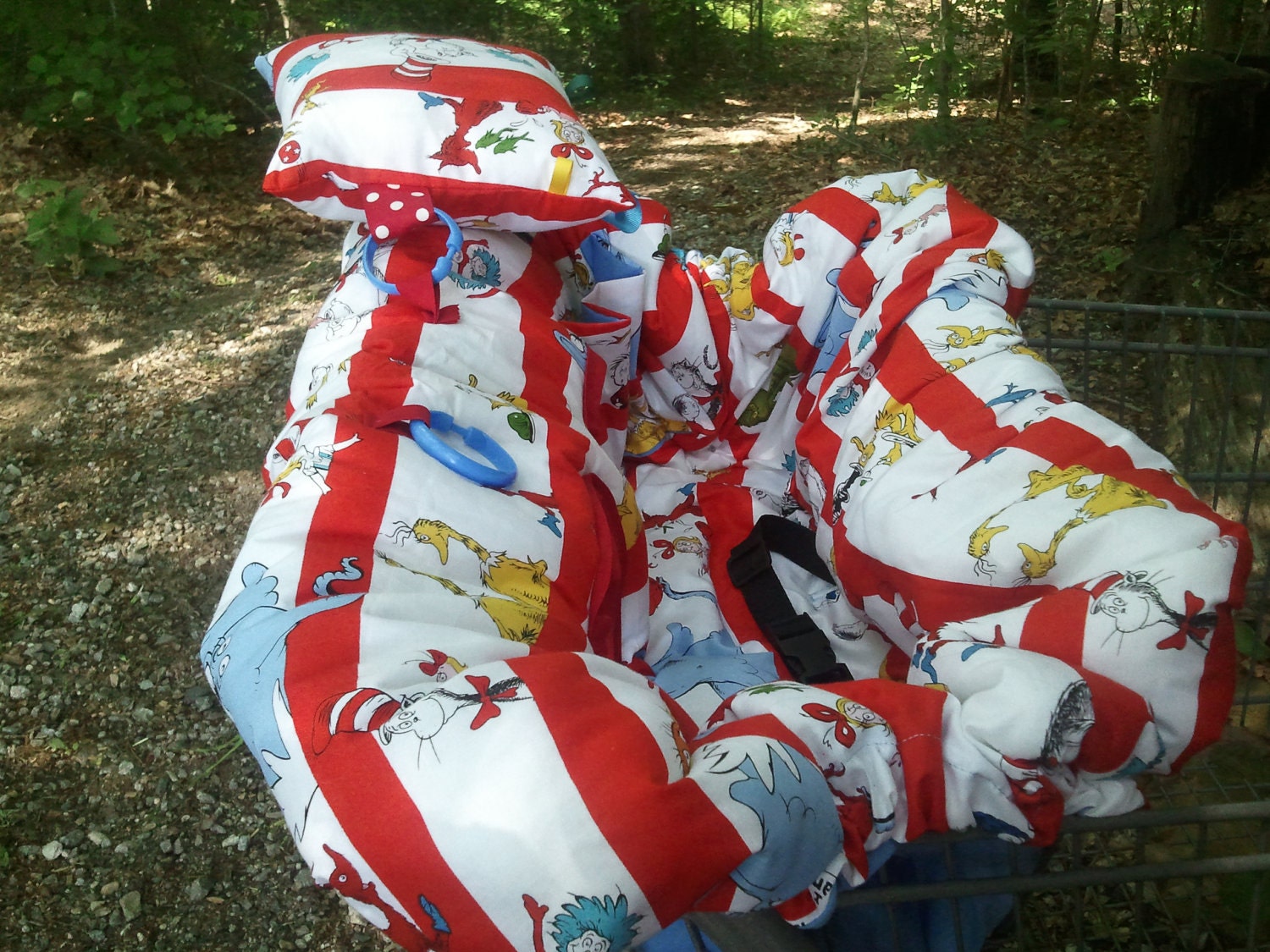 Shopping Cart Cover and High Chair Cover in Dr. Seuss, neutral boy or girl