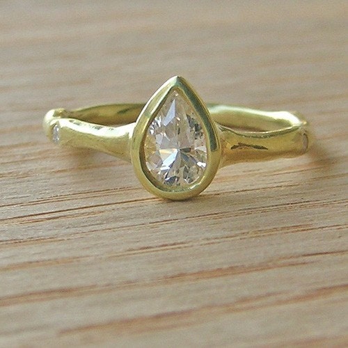 Moissanite Pear Ring
