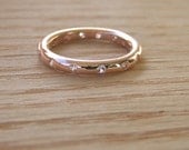 Eternity Ring in Moissanite and Rose Gold- Conflict Free Gems and Recycled Metal