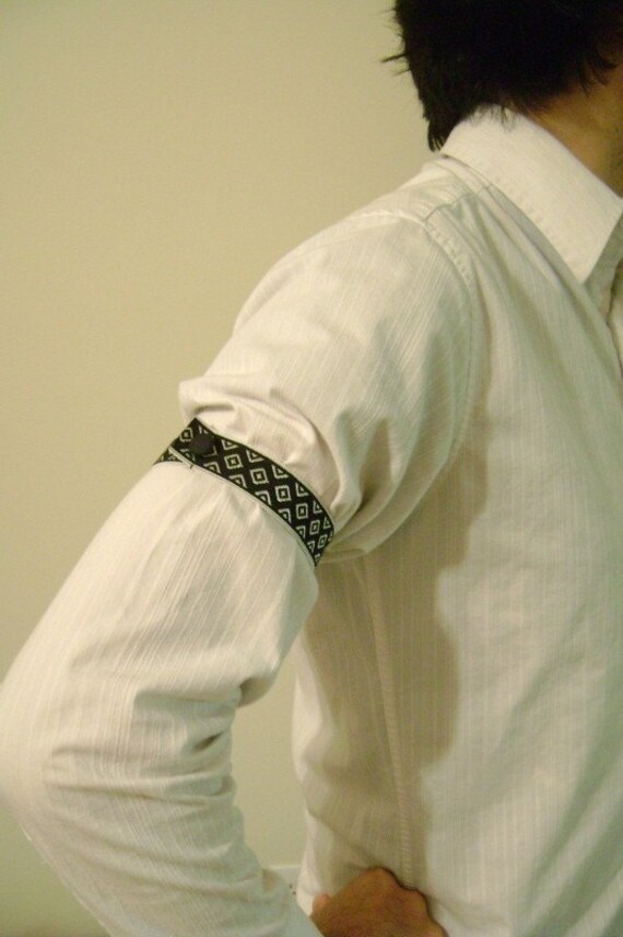 Art Deco Sleeve Garters (black and silver)