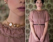Statement Necklace, Golden Choker,  Vintage Style Buttons Necklace, bridesmaids gifts