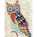 Whimsical Owl Painting art collage print SALE Everything is 25% OFF