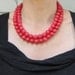 Chunky Necklace Coral Statement with Large Beads, Double Serendipity