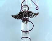 Silver Wing Angel Hanging Window vase w/suction cup  rooter glass vase