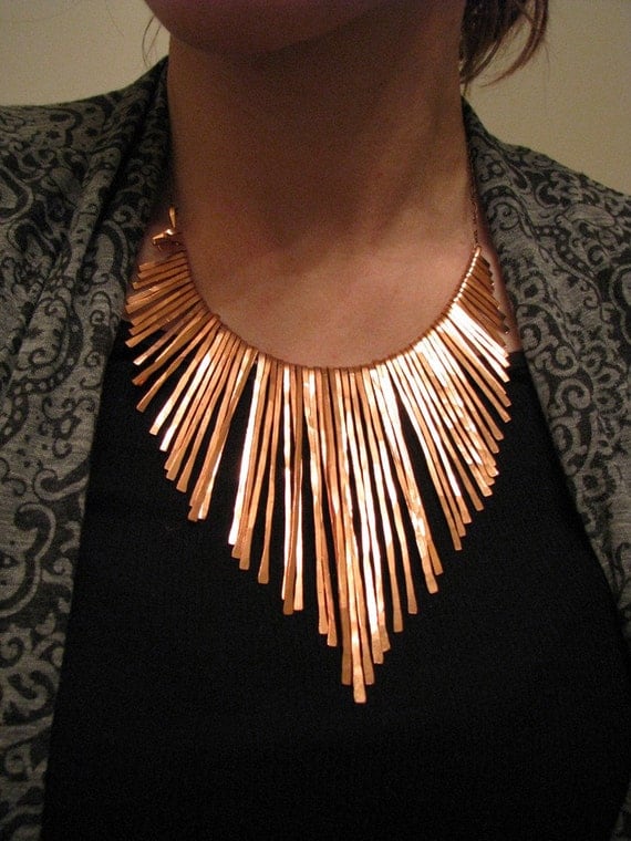 Copper Necklace - Athena - Copper Collar - Handmade Jewelry - smooth edge contour