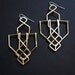 Brass Structure Earrings - Architectural Truss Structures - Art Deco Revisited - Brass - Inspired by Truss Bridge Structures and Crossbeams