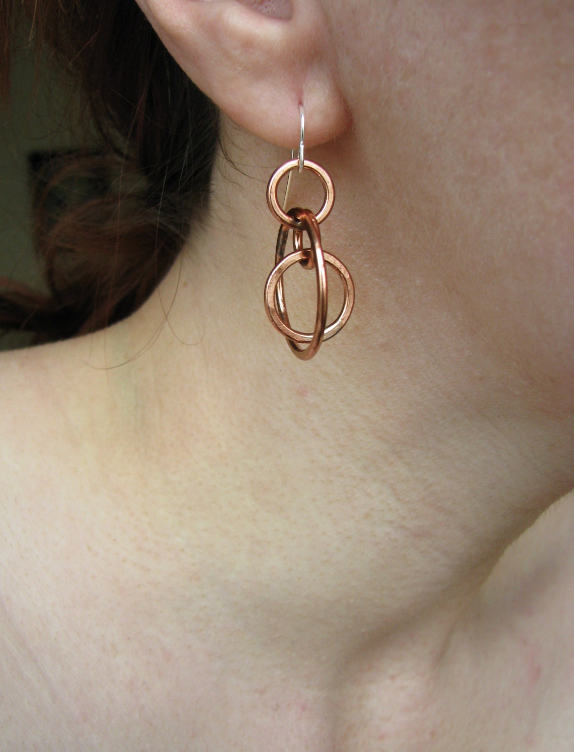 Copper earrings - Astronomical - Astrolabe Sundial Jewelry - Petite Armillary Earrings - Shiny finish - hand forged