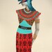 RESERVED FOR A.B., Fashion illustration, Acrylic painting, Bornean Peacock Pheasant animal mask, 12" x 16"