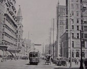 1894 Photography of America - Main Street Rochester New York - Antique Victorian Era Fine Art for Framing 100 Years Old