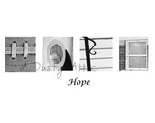 Word Art HOPE H-O-P-E Architectural Alphabet Letters Print 8x10