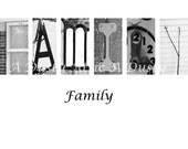 FAMILY F-A-M-I-L-Y Word Art Archtechtural Alphabet Letters Print 8x10
