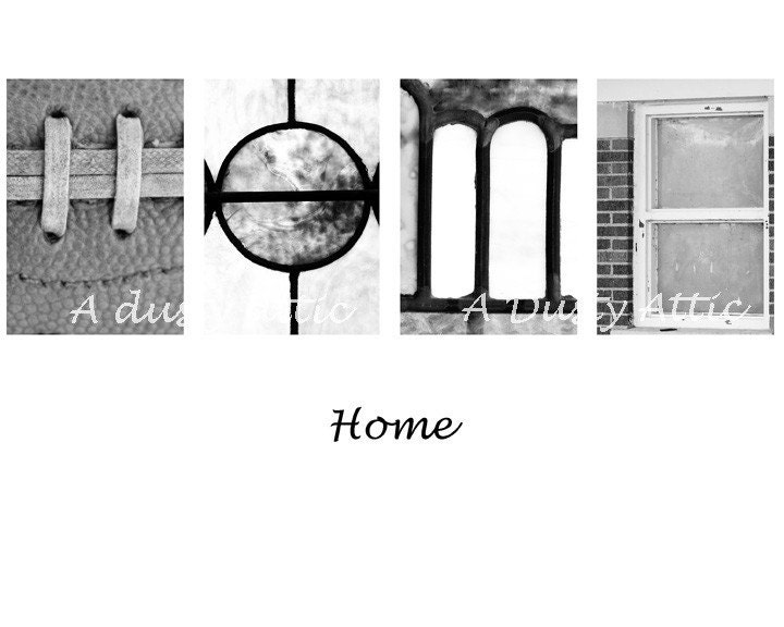 HOME H-O-M-E Word Art Architectural Alphabet Letters Photography Print 8x10
