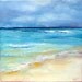 Aqua beach art "Gulf Waters II" square 8x8 inches, not matted