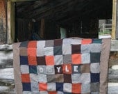 Dog Quilt Upcycled Wool Patchwork Primitive Dog Bed Pet Quilt  Custom Paw Prints by Northernlodge on Etsy