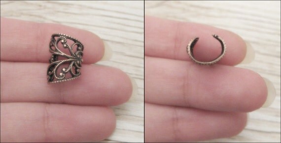 Soft Whispers - Copper Filigree Ear Cuff