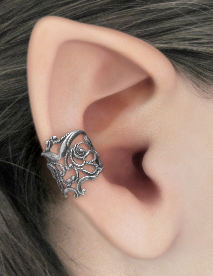 Lace Allure - Silver Filigree Ear Cuff