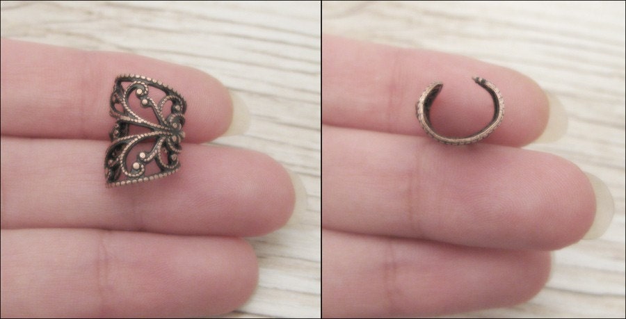 Soft Whispers - Copper Filigree Ear Cuff