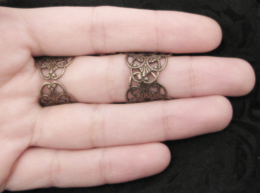 Aegis Ring - Copper Filigree and Jonquil Satin Swarovski Armor Ring