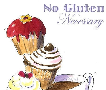 Gluten Free Art Cupcakes and Coffee first in series 5x7 Print