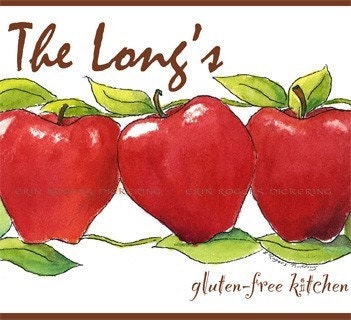 PERSONALIZED Gluten Free Red Delicious Apples kitchen Print
