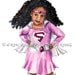 African American Super Girl with Natural Hair 8x10 art Print
