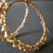 Crochet hoop earrings- gold filled