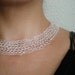 Statement crochet sterling silver necklace ,crochet sterling wire, OOAK