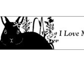 I Love My Bun Bumper Sticker - Original Design - Girl Bunny - White - Black Rabbit