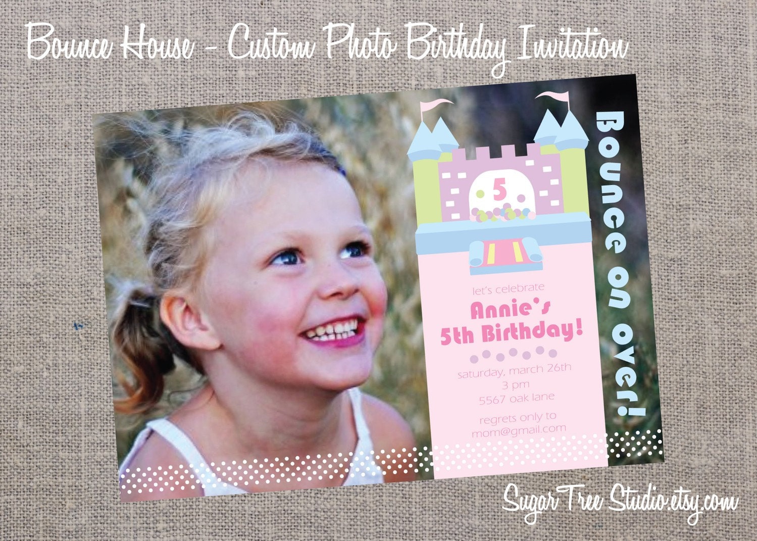 Bounce House - Custom Photo Birthday Invitation