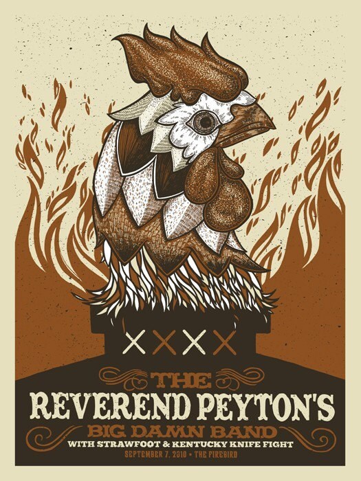 The Reverend Peyton's Big Damn Band Hand Screened Gigposter