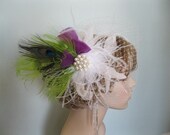 Bridal Veil with Wedding Fascinator -- Keisha's Veil and Headpiece
