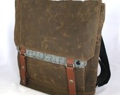 Chocolate Herringbone Waxed Canvas Backpack