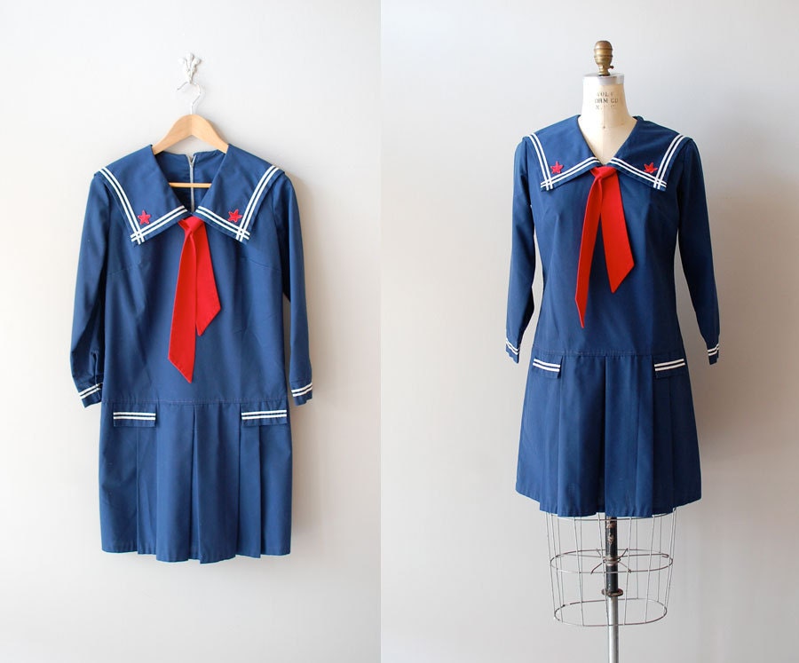 1960s dress / sailor 60s mini dress / Ships Ahoy dress